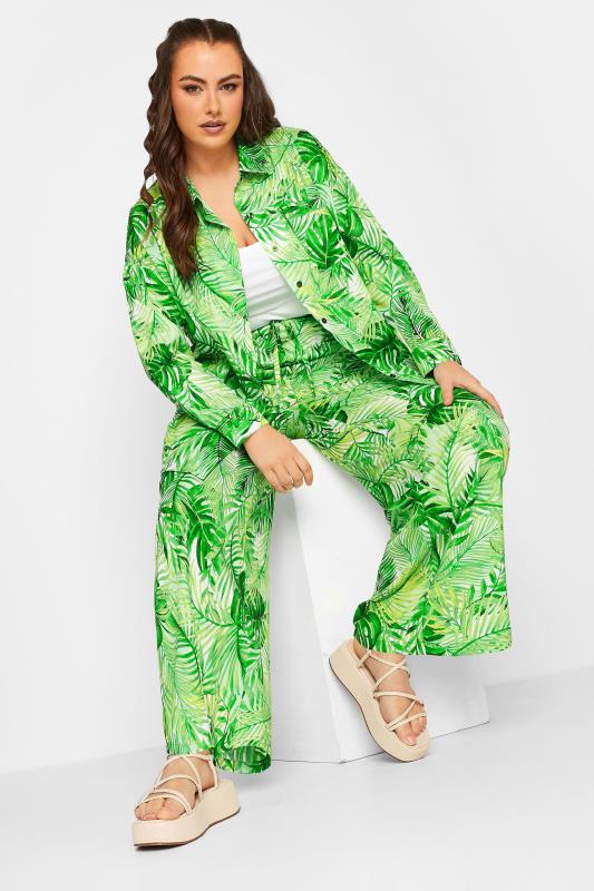 LIMITED COLLECTION Plus Size Green Leaf Print Shirt | Yours Clothing  2