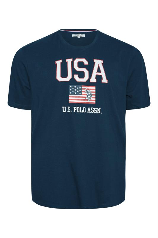 U.S. POLO ASSN. Big & Tall Navy Blue USA Print T-Shirt 3