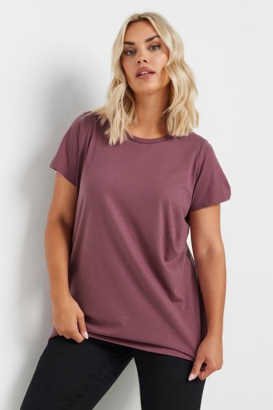  Tallas Grandes YOURS Curve Berry Red Essential T-Shirt