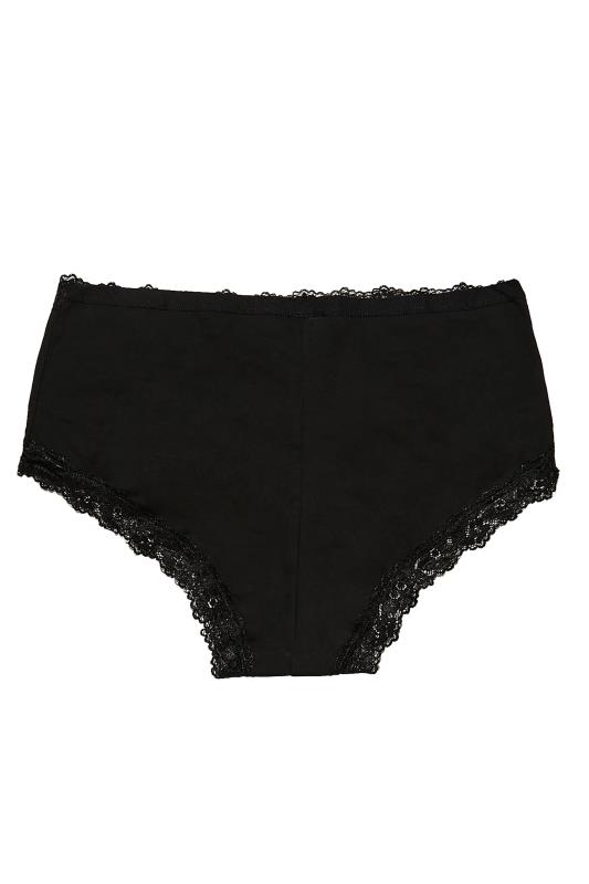 LTS Tall 3 PACK Black Scalloped Lace Trim Brief Pants | Long Tall Sally 3