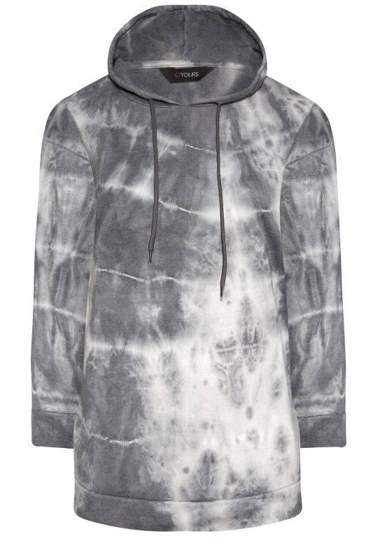 Plus Size Grey Tie Dye Hoodie | Yours Clothing 6