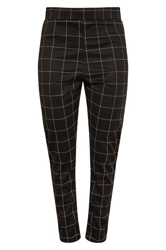 LIMITED COLLECTION Curve Black Check Ponte Stretch Trousers 4