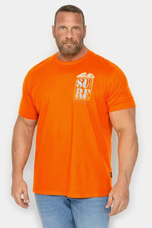  Grande Taille BadRhino Big & Tall Orange 'Surf' Logo T-Shirt