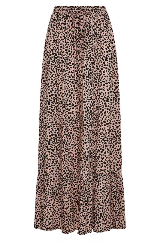 LTS Tall Blush Pink Dalmatian Print Maxi Skirt_F.jpg