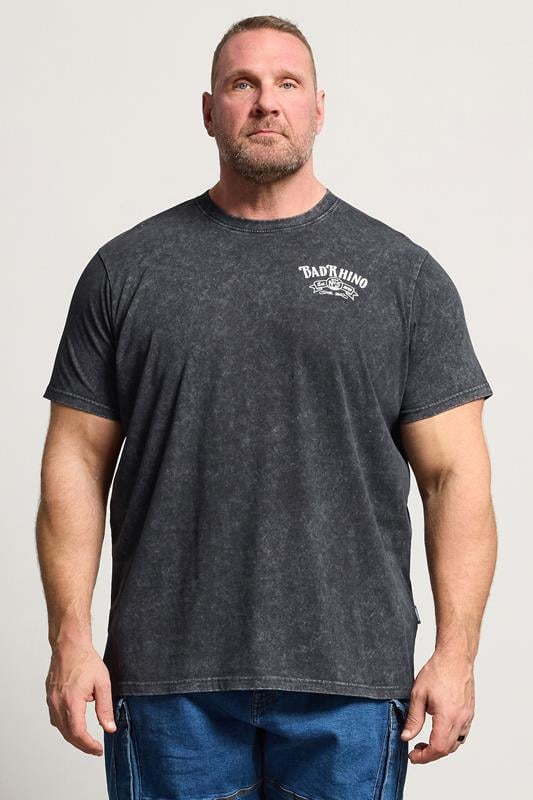  BadRhino Big & Tall T-shirt noir délavé à imprimé graphique « Whiskey Rodeo »
