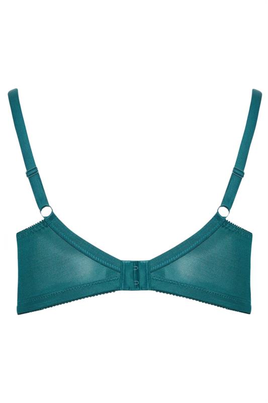 YOURS Plus Size Green Hi Shine Lace Non-Padded Non-Wired Full Cup Bra | Yours Clothing 5