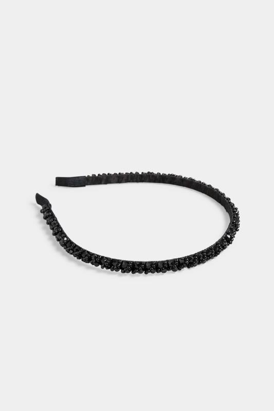 Black Beaded Thin Headband 3