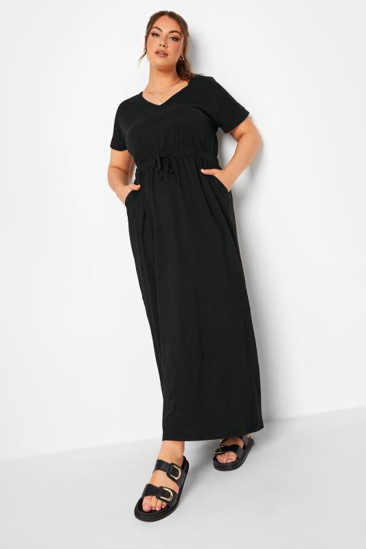 YOURS Plus Size Black Maxi T-Shirt Dress | Yours Clothing 2