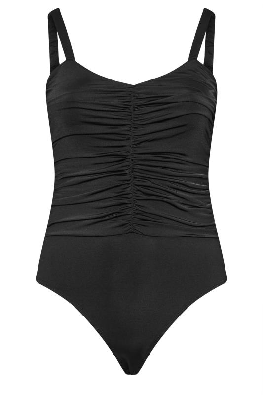 YOURS LONDON Plus Size Black Ruched Bodysuit | Yours Clothing 6