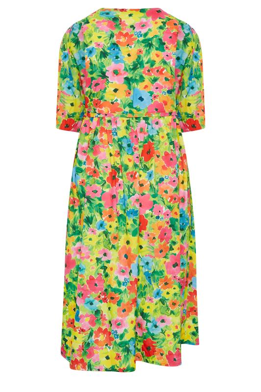 LIMITED COLLECTION Plus Size Curve Green Floral Midaxi Dress | Yours Clothing 9