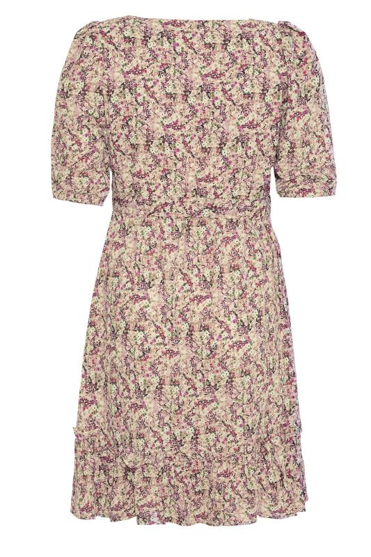YOURS LONDON Curve Pink Ditsy Print Square Neck Dress 7