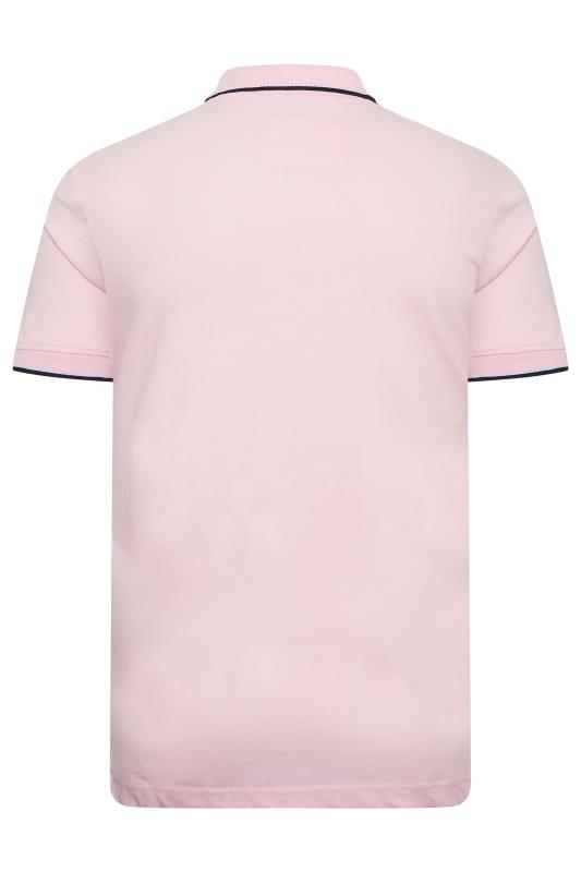D555 Big & Tall Light Pink Logo Polo Shirt | BadRhino  4