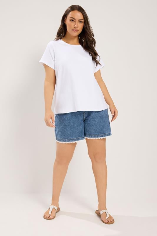 YOURS Plus Size White Peplum T-Shirt | Yours Clothing 1