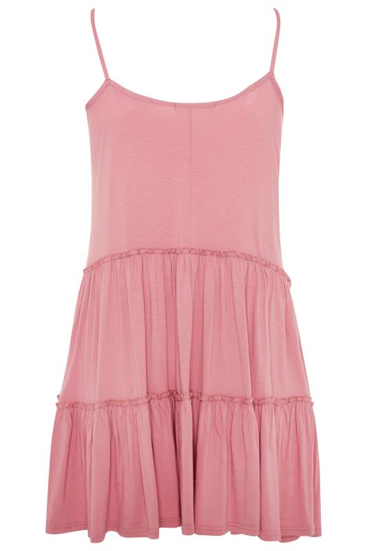 Pink Strappy Tiered Peplum Smock Tunic | Yours Clothing 6