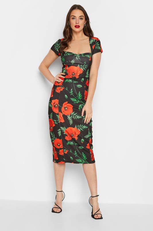 LTS Tall Women's Black Floral Print Corset Dress | Long Tall Sally 2