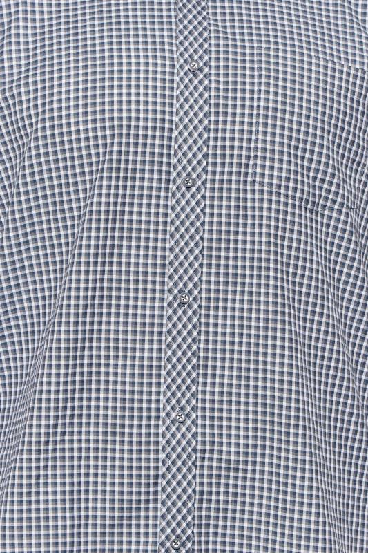 KAM Big & Tall Grey Gingham Check Shirt | BadRhino 2