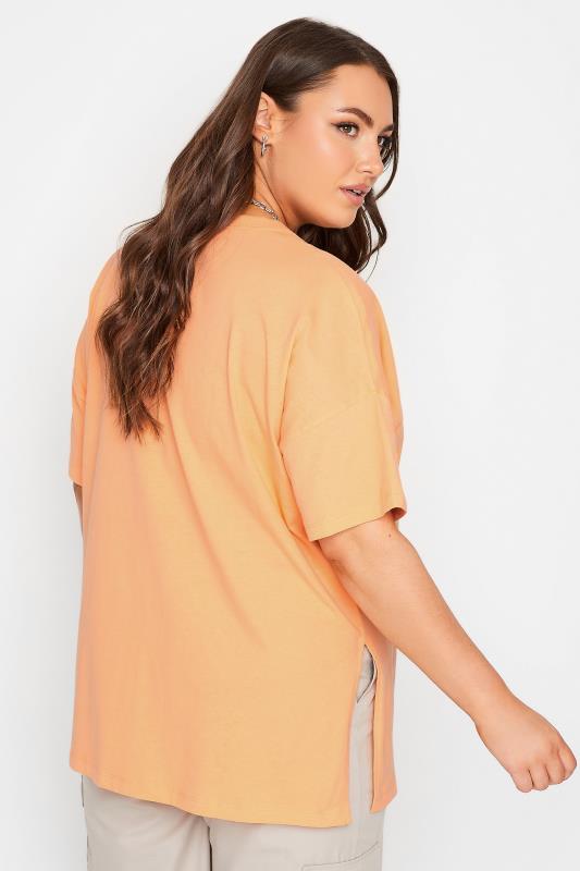 LIMITED COLLECTION Curve Orange Oversized Side Split T-shirt | Yours Clothing  5