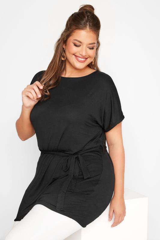 LIMITED COLLECTION Curve Black Waist Tie Top 4