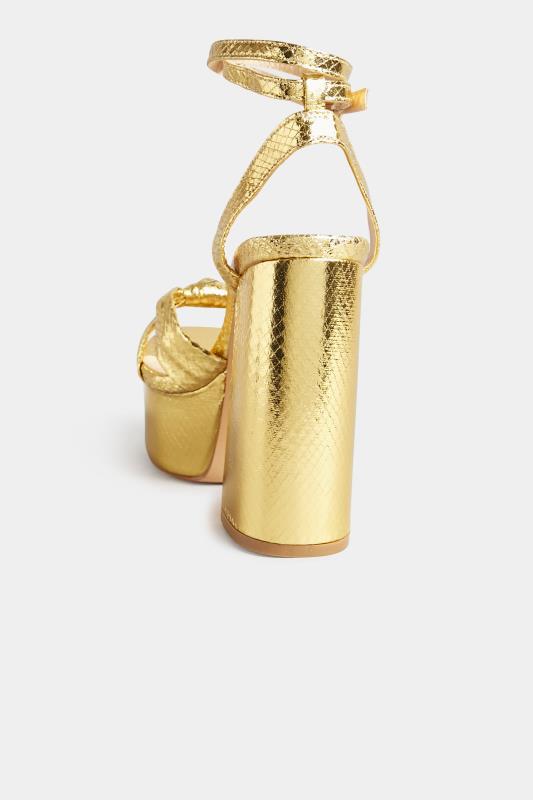 PixieGirl Gold Shine Platform Heels In Standard D Fit | PixieGirl 4