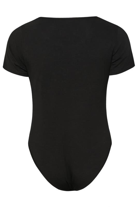 Plus Size Short Sleeve Black Bodysuit | Yours Clothing 5