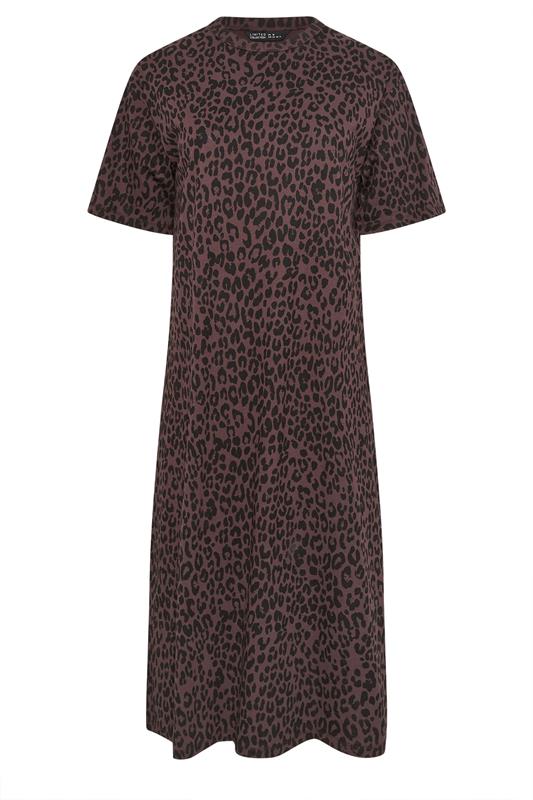 LIMITED COLLECTION Plus Size Chocolate Brown Leopard Maxi Dress | Yours Clothing 5