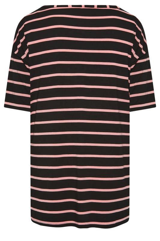 BUMP IT UP MATERNITY Plus Size Black Stripe Split Hem T-Shirt | Yours Clothing 7