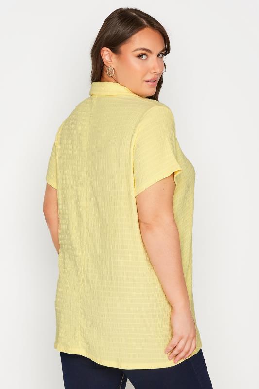 Curve Yellow Textured Polo Neck Top_C.jpg