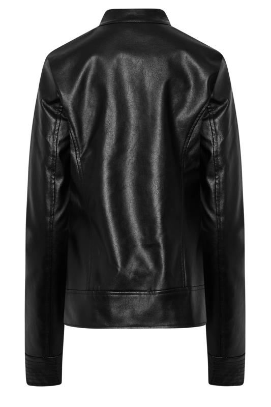 LTS Tall Black Women's Collarless Faux Leather Jacket | Long Tall Sally 8