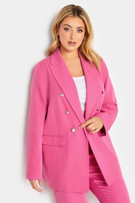 Plus Size  YOURS Curve Pink Military Blazer