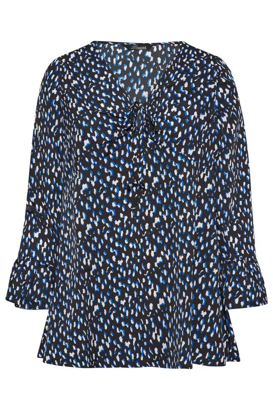 LIMITED COLLECTION Plus Size Curve Blue & White Dalmatian Print Blouse | Yours Clothing 6