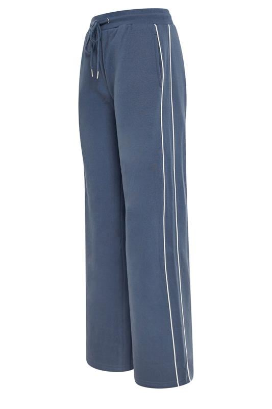 LTS Tall Women's Indigo Blue Pipe Detail Wide Leg Joggers | Long Tall Sally 6