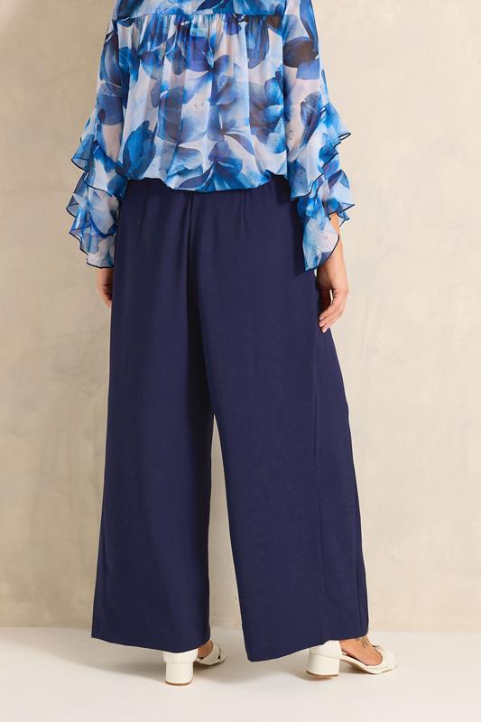  EVANS – Vorne plissierte Hose in Marineblau
