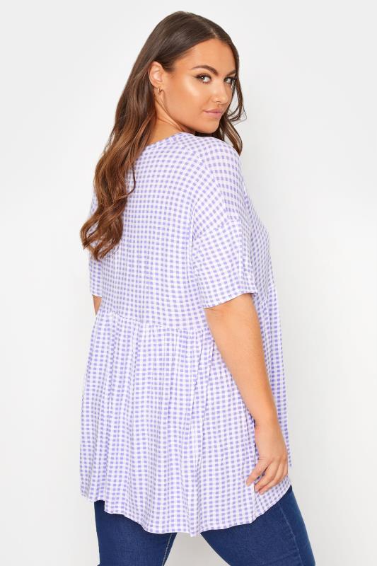 Plus Size Lilac Purple Gingham Drop 