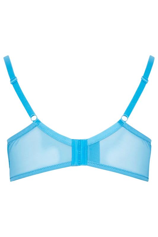 YOURS Plus Size Blue Lace Detail Padded Bra | Yours Clothing 6