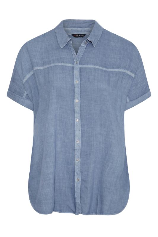 Plus Size Blue Wash Denim Shirt | Yours Clothing 6
