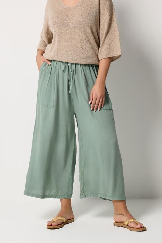  YOURS Jupe-culotte vert sauge en chambray