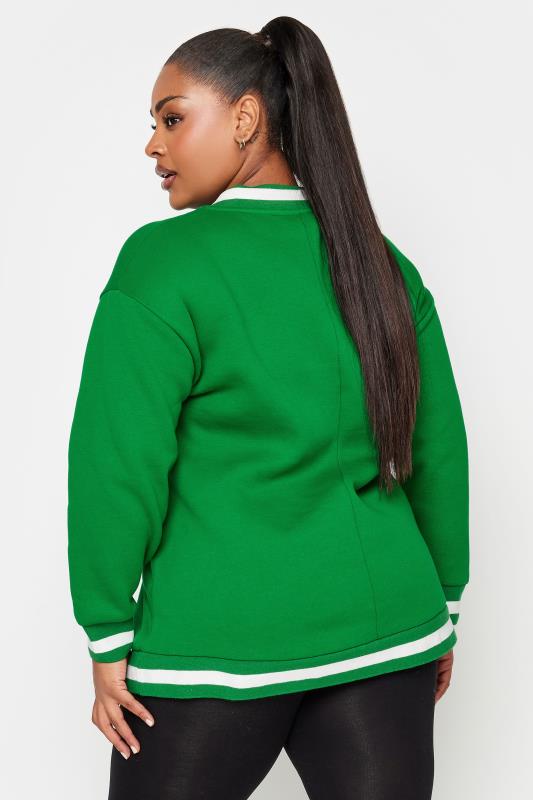 YOURS Plus Size Green 'New York' Slogan Sweatshirt | Yours Clothing 4