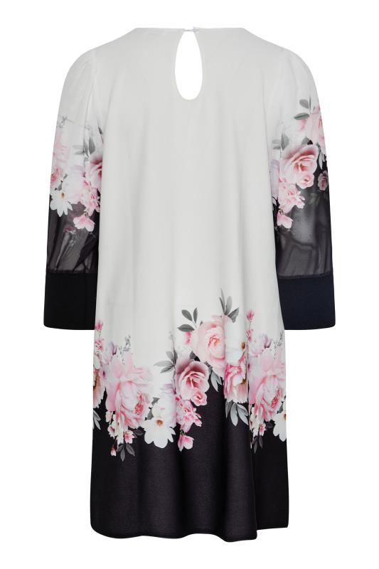 YOURS LONDON Plus Size White Floral Border Dress | Yours Clothing 7