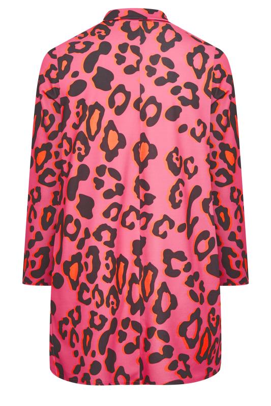 LIMITED COLLECTION Plus Size Curve Hot Pink Leopard Print Blazer | Yours Clothing  8