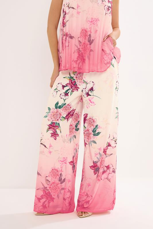 STAR Pink Floral Wide Leg Trousers | StarByJM 1