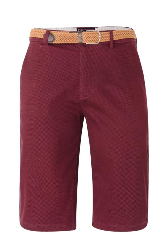 KAM Big & Tall Burgundy Red Dobby Print Woven Shorts_F.jpg