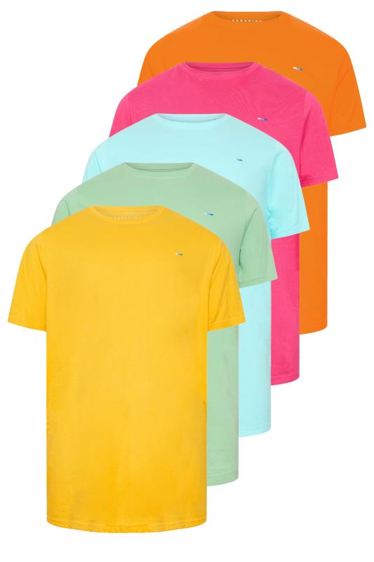 BadRhino Blue/Green/Pink/Orange/Yellow 5 Pack T-Shirts | BadRhino 3