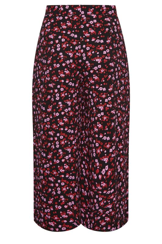 YOURS Curve Red and Pink Floral Midaxi Culottes | Yours Clothing 6