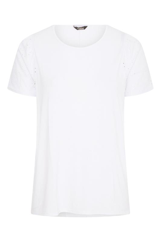 LIMITED COLLECTION Curve White Broderie Anglaise Sleeve T-Shirt_X.jpg