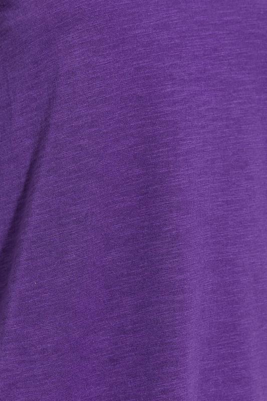 LTS Tall Purple V-Neck Long Sleeve Cotton T-Shirt 4