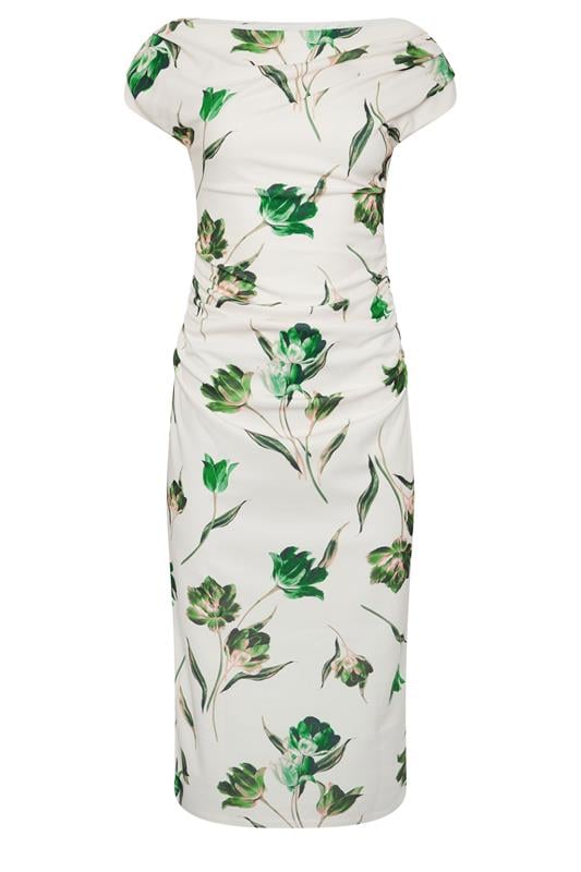 STAR White Floral Draped Midi Dress | StarByJM 5