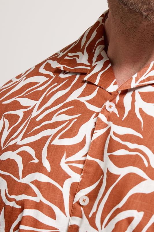 BadRhino Big & Tall Clay Orange Leaf Print Shirt | BadRhino 5
