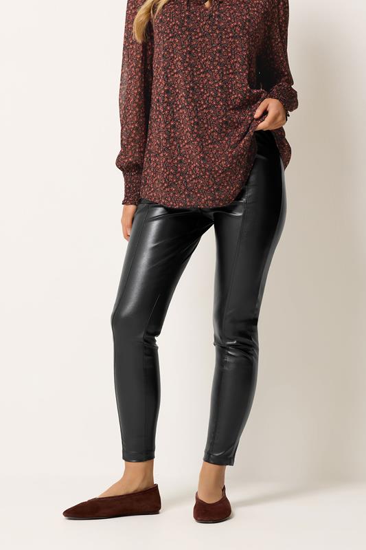 M&Co Black Faux Leather Leggings | M&Co 1