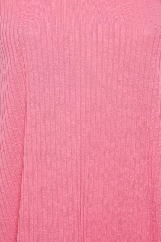 LIMITED COLLECTION Curve Plus Size Pink Ribbed Racer Cami Vest Top | Yours Clothing  6