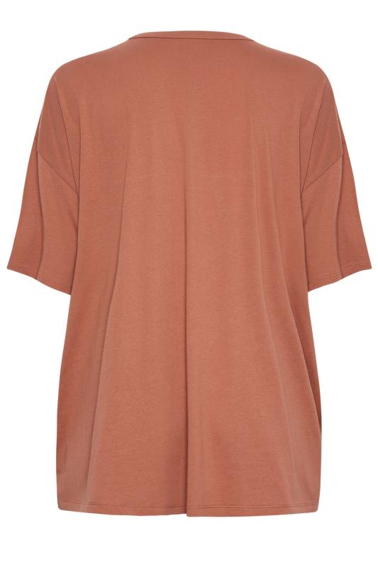 YOURS Plus Size Rust Orange 'Good Things' Boxy T-Shirt | Yours Clothing 7